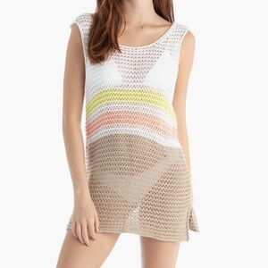TAVIK Jagger Cover-Up Minidress, Lime Stripe